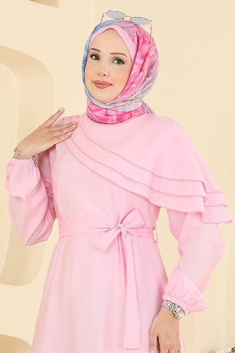 moda selvim Dress 409ASN888 Pink - Thumbnail