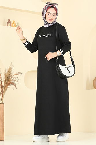 moda selvim Dress 4108PM271 Black - Thumbnail