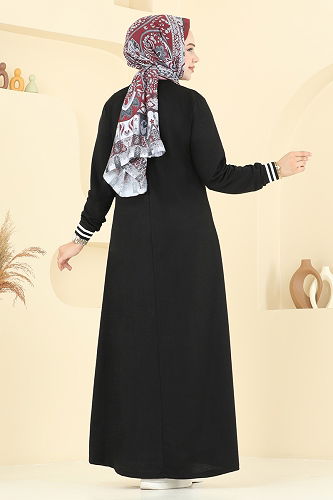 moda selvim الفستان أسود 4108PM271 - Thumbnail