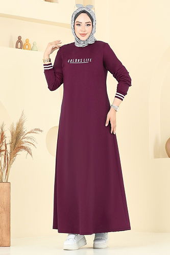 moda selvim Dress 4108PM271 Damson - Thumbnail