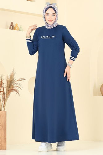 moda selvim الفستان ازرق 4108PM271 - Thumbnail