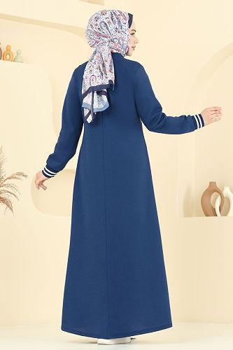 moda selvim الفستان ازرق 4108PM271 - Thumbnail