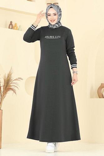 moda selvim Dress 4108PM271 Light Anthracite - Thumbnail