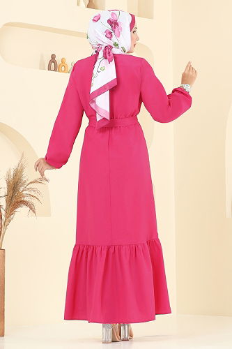 moda selvim Dress 4110PM271 Fuchsia - Thumbnail
