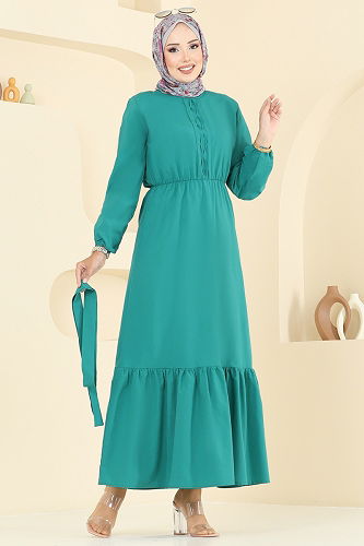 moda selvim Dress 4110PM271 Light Petroleum - Thumbnail