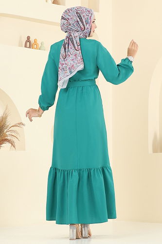 moda selvim Dress 4110PM271 Light Petroleum - Thumbnail