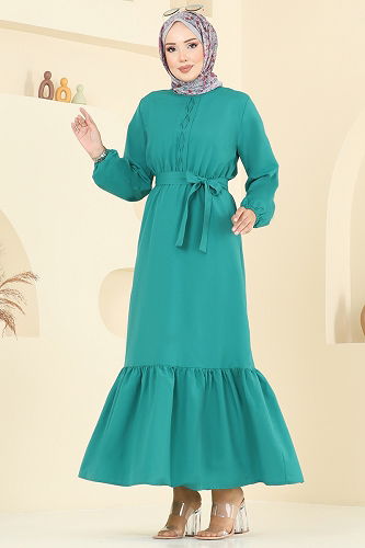 moda selvim Dress 4110PM271 Light Petroleum - Thumbnail