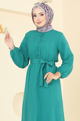 moda selvim Dress 4110PM271 Light Petroleum - Thumbnail