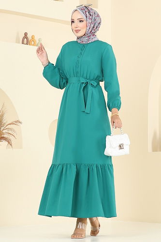 moda selvim Dress 4110PM271 Light Petroleum - Thumbnail