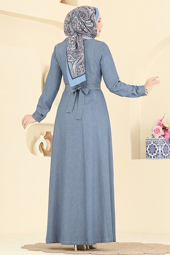moda selvim Dress 4112FVN1181 Blue - Thumbnail