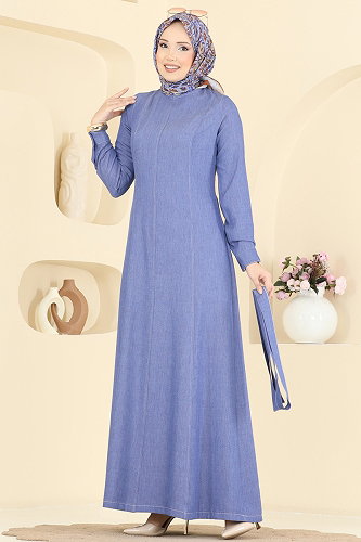 moda selvim Dress 4112FVN1181 Dark Blue - Thumbnail