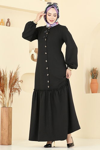 moda selvim Dress 4115PM271 Black - Thumbnail