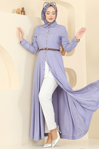 moda selvim Dress 4116FVN1181 Baby Blue - Thumbnail