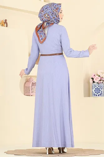 moda selvim الفستان أزرق فاتح 4116FVN1181 - Thumbnail