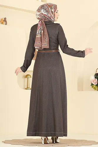 moda selvim Dress 4116FVN1181 Brown - Thumbnail