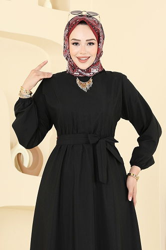 moda selvim Dress 4116PM271 Black - Thumbnail