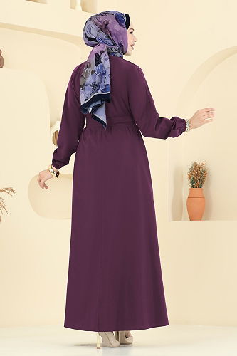 moda selvim Dress 4116PM271 Damson - Thumbnail