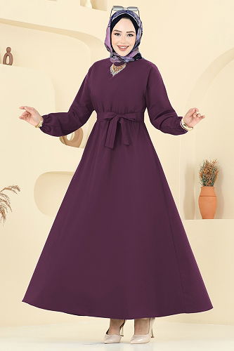 moda selvim Dress 4116PM271 Damson - Thumbnail