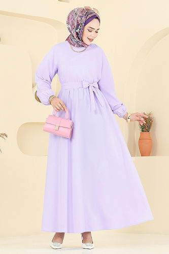 moda selvim Dress 4116PM271 Lilac - Thumbnail