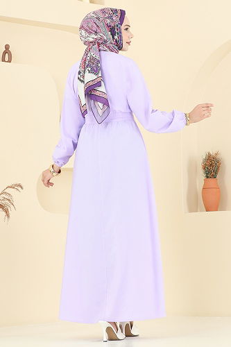 moda selvim Dress 4116PM271 Lilac - Thumbnail