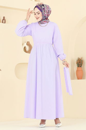 moda selvim الفستان ليلكي 4116PM271 - Thumbnail