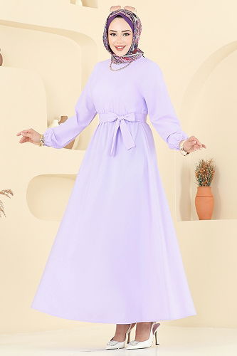 moda selvim الفستان ليلكي 4116PM271 - Thumbnail