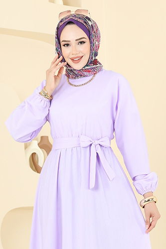 moda selvim الفستان ليلكي 4116PM271 - Thumbnail