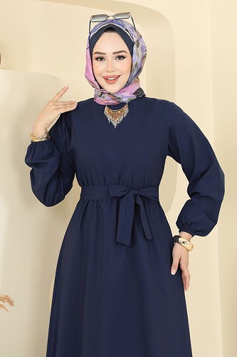 moda selvim الفستان كحلي 4116PM271 - Thumbnail