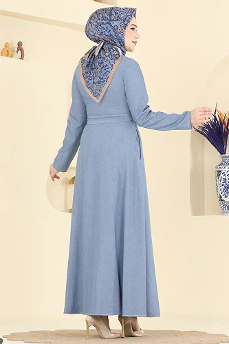 moda selvim الفستان أزرق 4117FVN1181 - Thumbnail