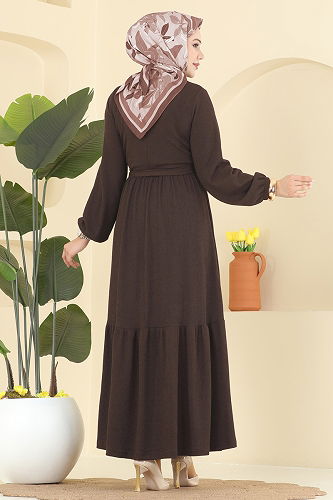 moda selvim Dress 4120PM271 Light Brown - Thumbnail