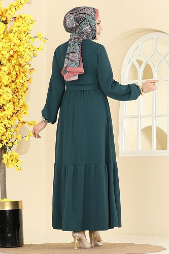 moda selvim Dress 4120PM271 Petroleum - Thumbnail