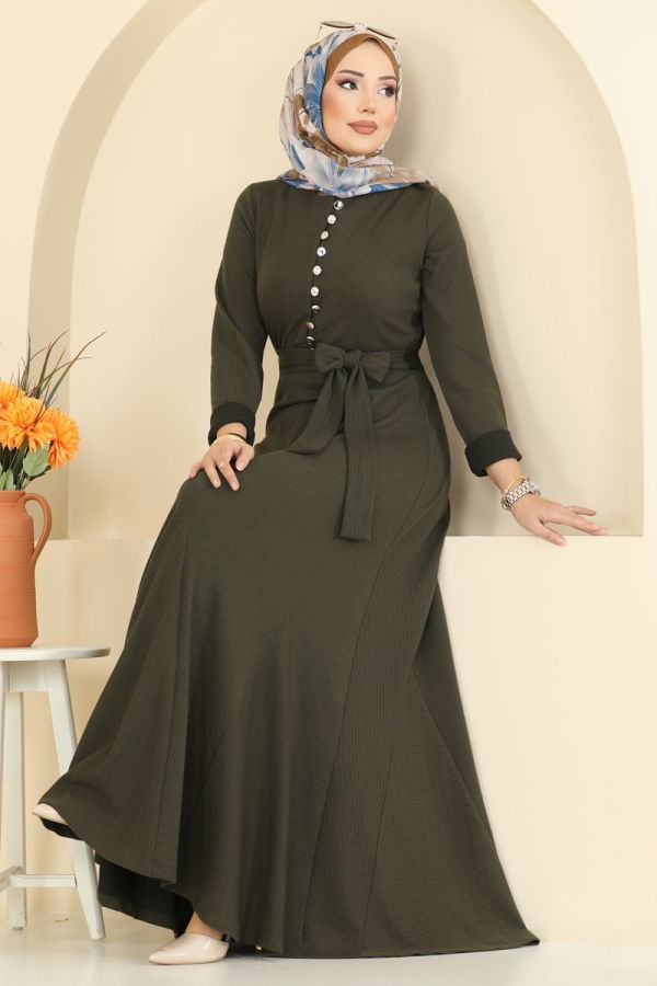 Modaselvim الفساتين الفستان اخضر عفني 4121PM271