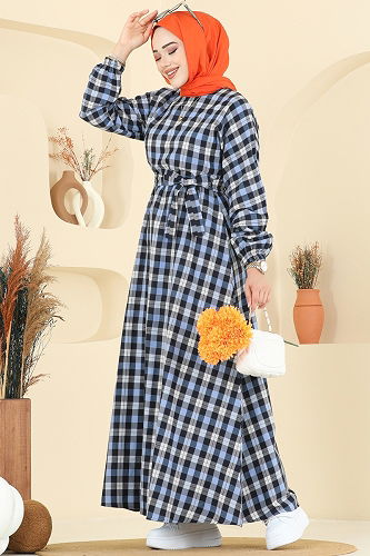 moda selvim Dress 4124PM271 Baby Blue - Thumbnail