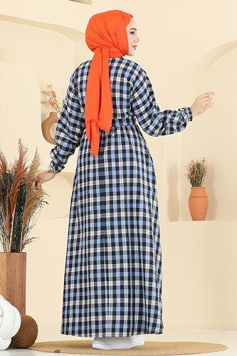 moda selvim Dress 4124PM271 Baby Blue - Thumbnail