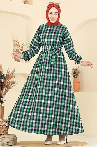 moda selvim Dress 4124PM271 Benetton Green - Thumbnail