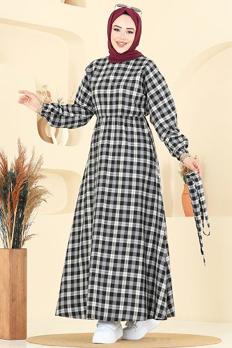 moda selvim Dress 4124PM271 Black - Thumbnail