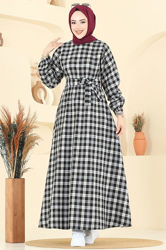 moda selvim Dress 4124PM271 Black - Thumbnail