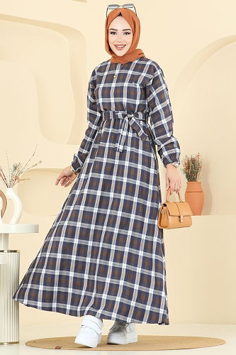 moda selvim Dress 4124PM271 Navy Blue - Thumbnail