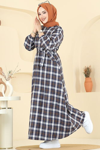 moda selvim Dress 4124PM271 Navy Blue - Thumbnail