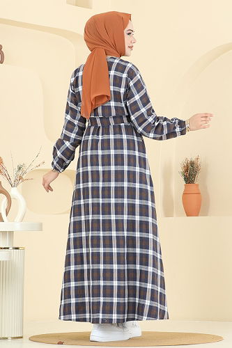 moda selvim الفستان كحلي 4124PM271 - Thumbnail