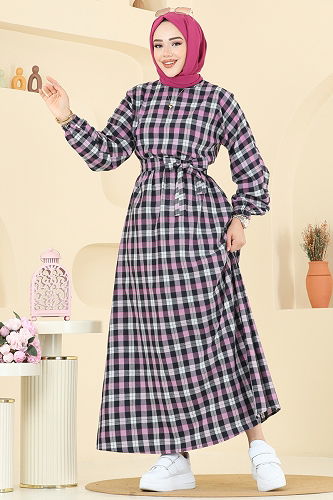 moda selvim Dress 4124PM271 Pink - Thumbnail