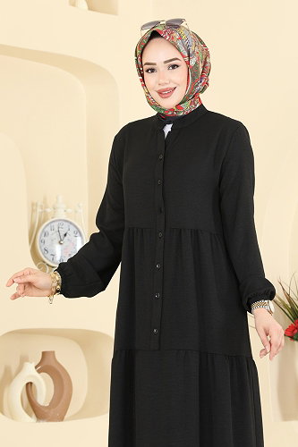 moda selvim Dress 4124ZNNK1102 Black - Thumbnail