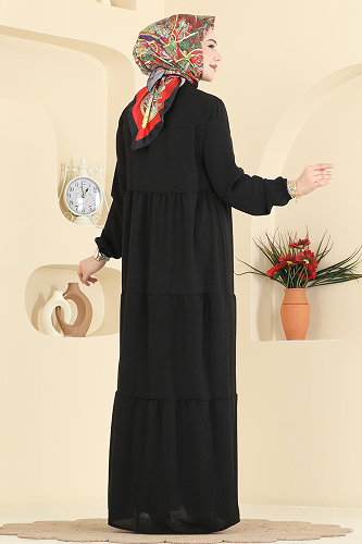 moda selvim Dress 4124ZNNK1102 Black - Thumbnail