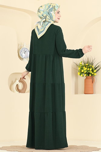 moda selvim Dress 4124ZNNK1102 Emerald - Thumbnail
