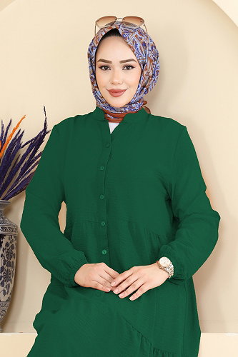 moda selvim Dress 4124ZNNK1102 Light Emerald - Thumbnail
