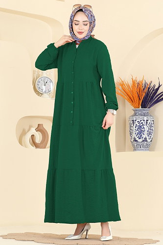 moda selvim Dress 4124ZNNK1102 Light Emerald - Thumbnail
