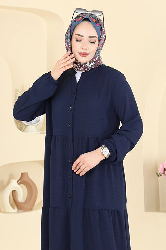 moda selvim الفستان كحلي 4124ZNNK1102 - Thumbnail