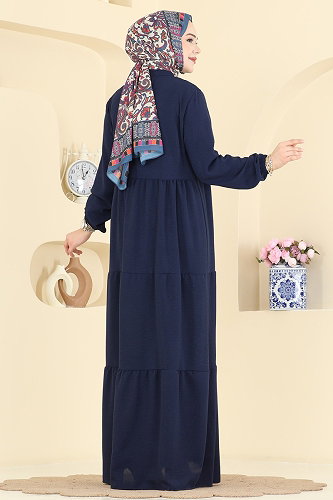 moda selvim الفستان كحلي 4124ZNNK1102 - Thumbnail