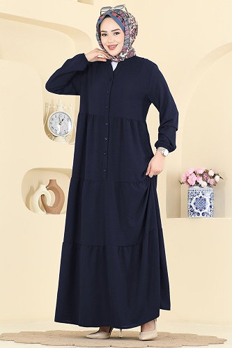 moda selvim الفستان كحلي 4124ZNNK1102 - Thumbnail