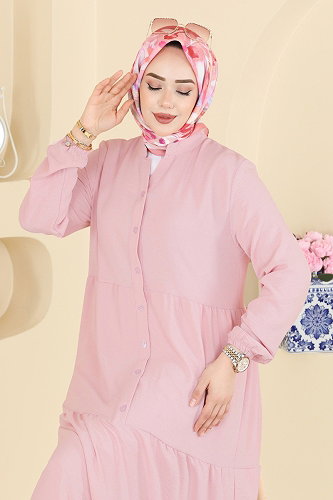 moda selvim Dress 4124ZNNK1102 Powder - Thumbnail